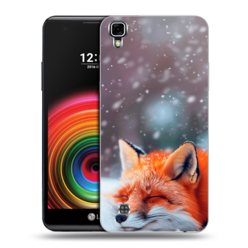 Силиконовый чехол на LG X Power с принтом лиса