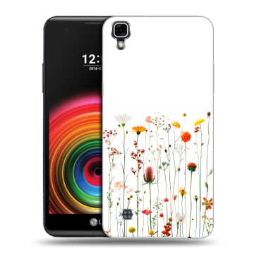 Силиконовый чехол на LG X Power с принтом цветы