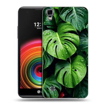 Силиконовый чехол на LG X Power с принтом Листья