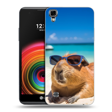 Силиконовый чехол на LG X Power с принтом Капибара