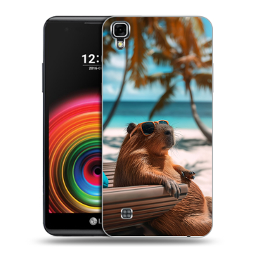 Силиконовый чехол на LG X Power с принтом Капибара