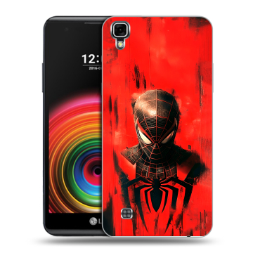 Силиконовый чехол на LG X Power с принтом человек паук spiderman