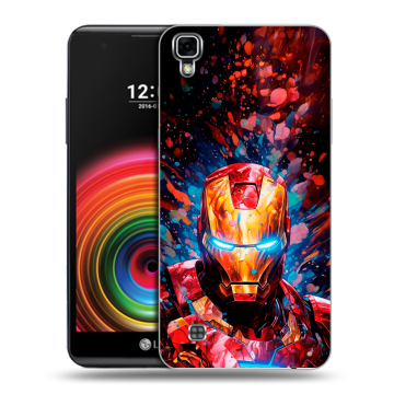 Силиконовый чехол на LG X Power с принтом Железный человек Ironman