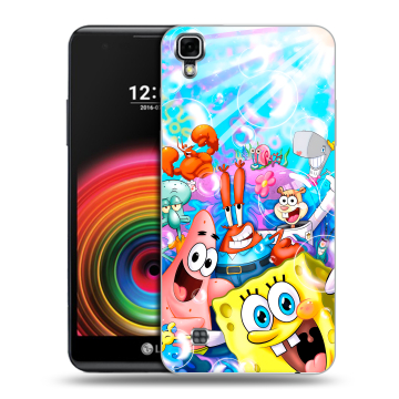Силиконовый чехол на LG X Power с принтом спанчбоб спанч боб
