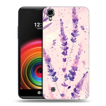 Силиконовый чехол на LG X Power с принтом цветы лаванда