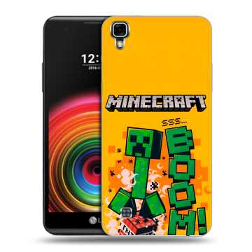 Силиконовый чехол на LG X Power с принтом Майнкрафт Minecraft