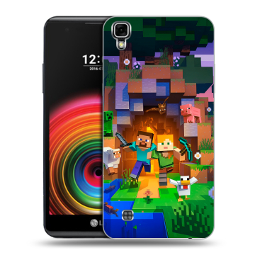 Силиконовый чехол на LG X Power с принтом Майнкрафт Minecraft Силиконовый чехол на LG X Power с принтом Майнкрафт Minecraft