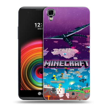 Силиконовый чехол на LG X Power с принтом Майнкрафт Minecraft