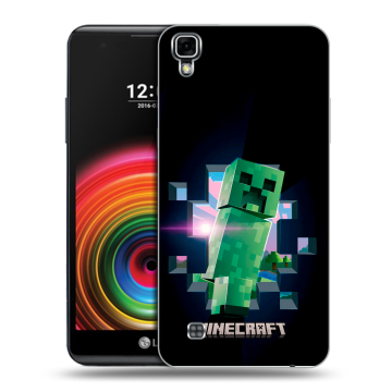 Силиконовый чехол на LG X Power с принтом Майнкрафт Minecraft