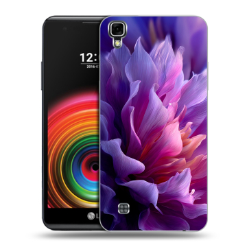 Силиконовый чехол на LG X Power с принтом женский цветы