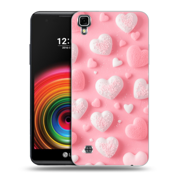 Силиконовый чехол на LG X Power с принтом Сердечки