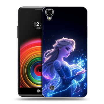 Силиконовый чехол на LG X Power с принтом Холодное сердце Frozen