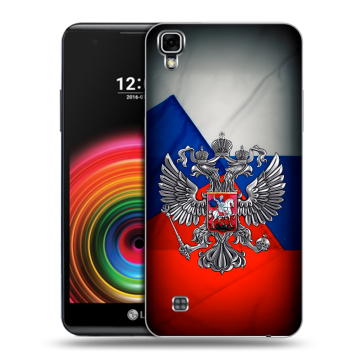 Силиконовый чехол на LG X Power с принтом Флаг России