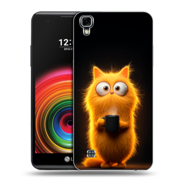 Силиконовый чехол на LG X Power с принтом Смешной кот