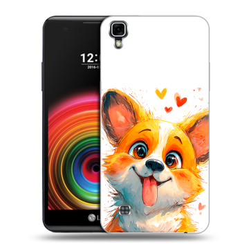Силиконовый чехол на LG X Power с принтом корги