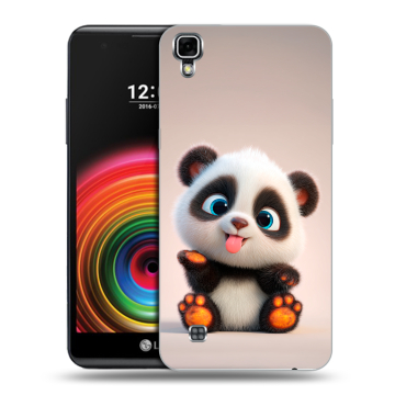 Силиконовый чехол на LG X Power с принтом милая панда