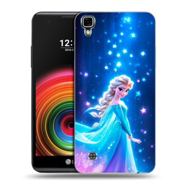 Силиконовый чехол на LG X Power с принтом Холодное сердце Frozen