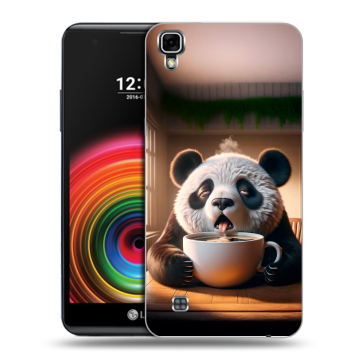 Силиконовый чехол на LG X Power с принтом смешная панда