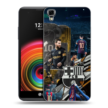 Силиконовый чехол на LG X Power с принтом Messi Barcelona