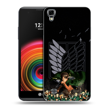 Силиконовый чехол на LG X Power с принтом Атака титанов