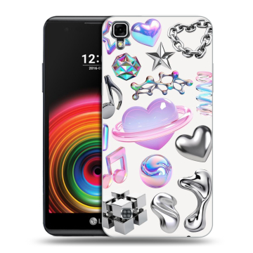 Силиконовый чехол на LG X Power с принтом Y2K