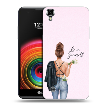 Силиконовый чехол на LG X Power с принтом женский