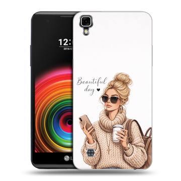 Силиконовый чехол на LG X Power с принтом женский