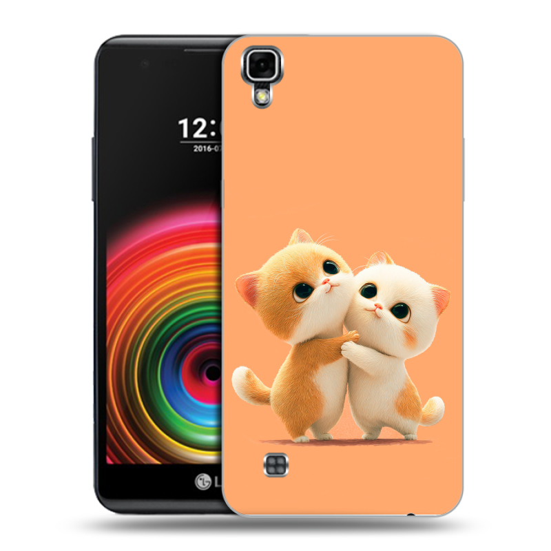 Силиконовый чехол на LG X Power с принтом Милые котики Силиконовый чехол на LG X Power с принтом Милые котики
