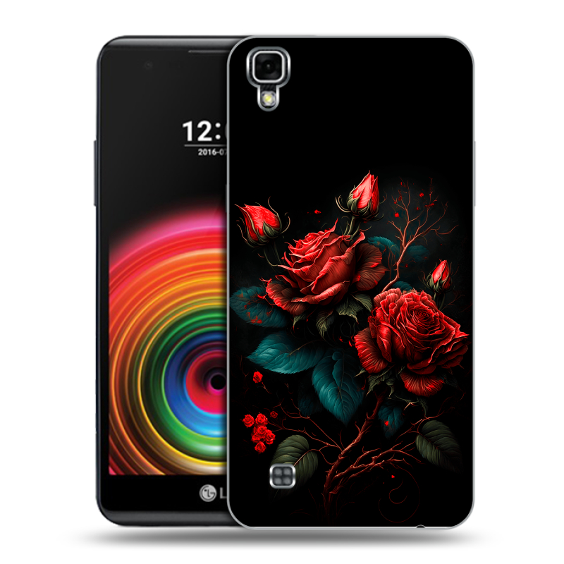Силиконовый чехол на LG X Power с принтом Розы красные Силиконовый чехол на LG X Power с принтом Розы красные