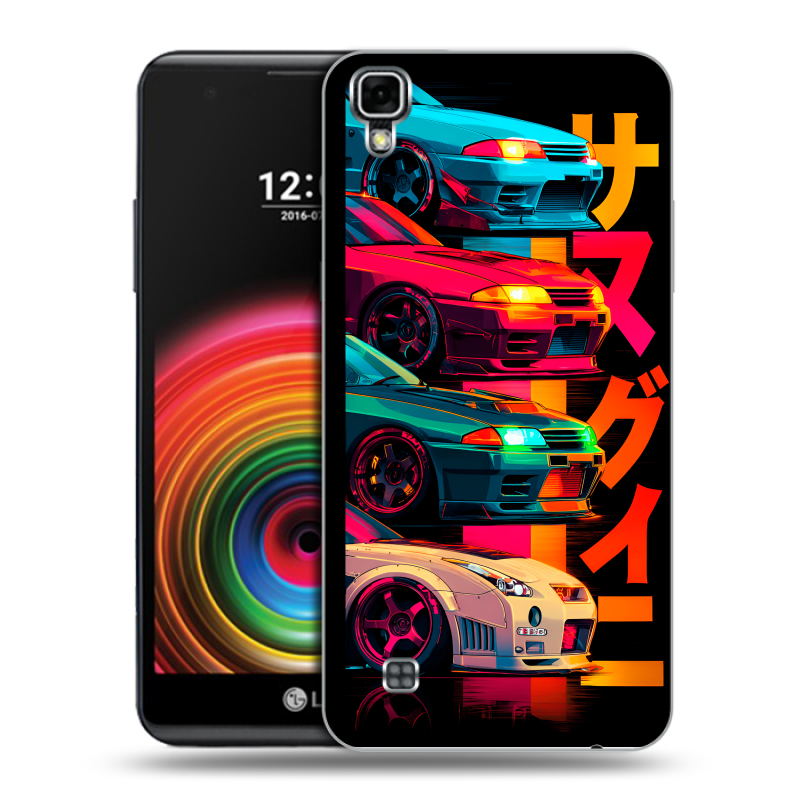 Силиконовый чехол на LG X Power с принтом Гоночные машины Силиконовый чехол на LG X Power с принтом Гоночные машины