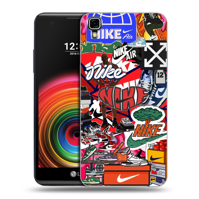 Силиконовый чехол на LG X Power с принтом Найк Nike яркий Силиконовый чехол на LG X Power с принтом Найк Nike яркий