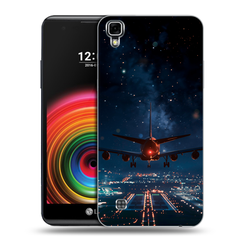 Силиконовый чехол на LG X Power с принтом самолет Силиконовый чехол на LG X Power с принтом самолет