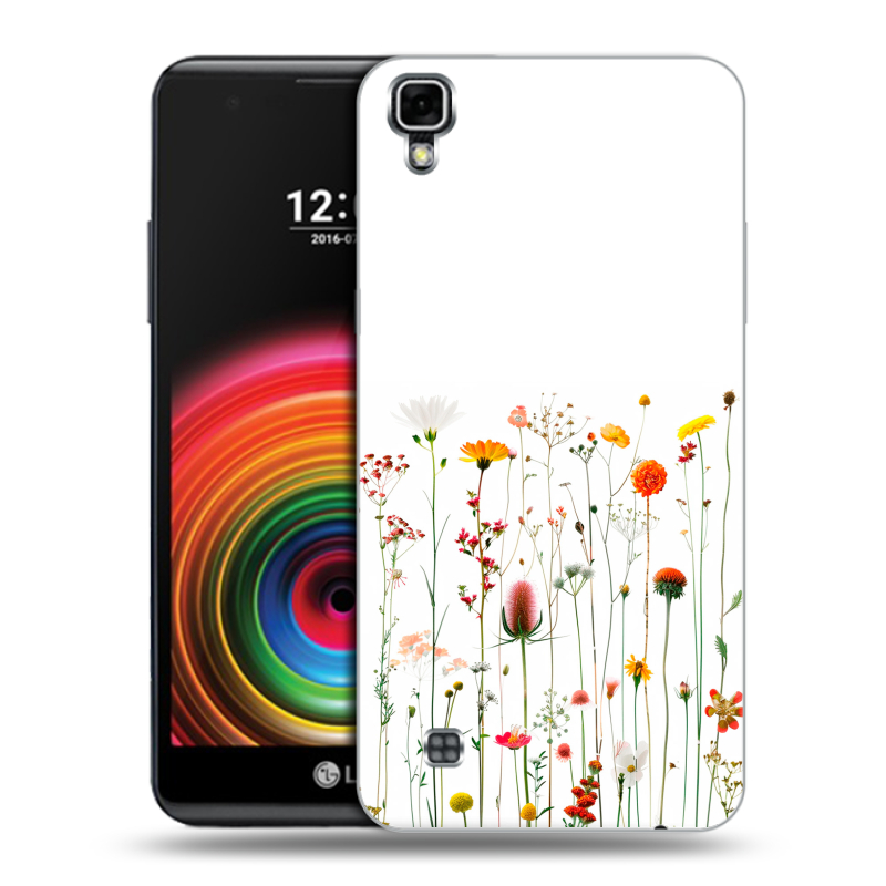 Силиконовый чехол на LG X Power с принтом цветы Силиконовый чехол на LG X Power с принтом цветы