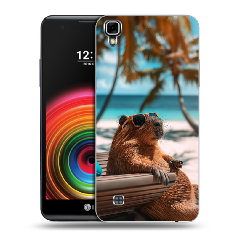 Силиконовый чехол на LG X Power с принтом Капибара Силиконовый чехол на LG X Power с принтом Капибара