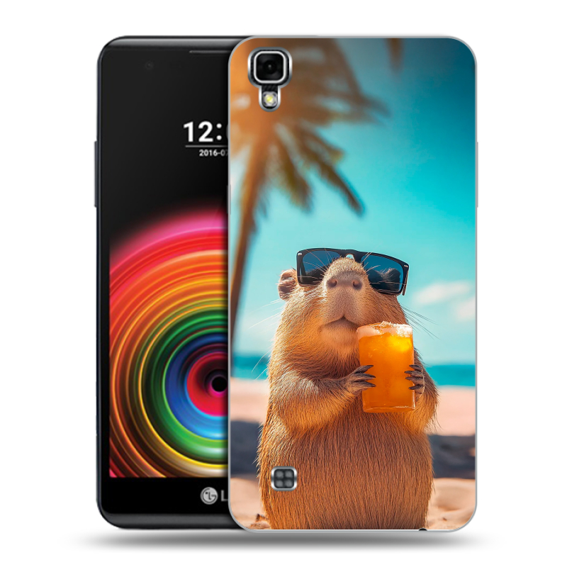 Силиконовый чехол на LG X Power с принтом Капибара Силиконовый чехол на LG X Power с принтом Капибара