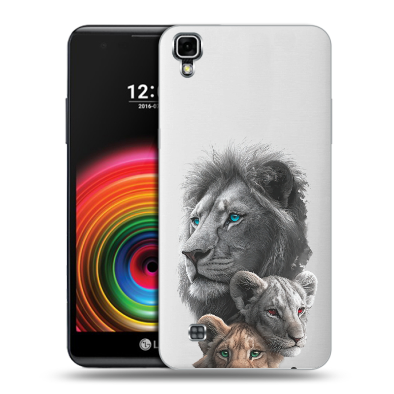 Силиконовый чехол на LG X Power с принтом Львы Силиконовый чехол на LG X Power с принтом Львы