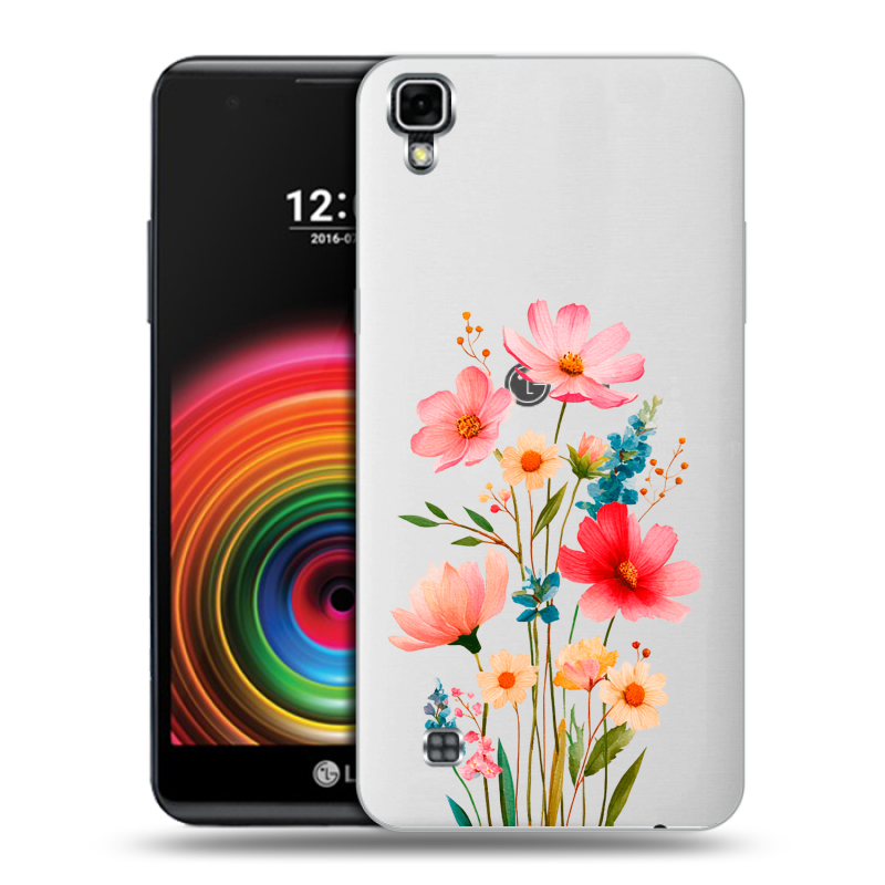 Силиконовый чехол на LG X Power с принтом Цветы Силиконовый чехол на LG X Power с принтом Цветы