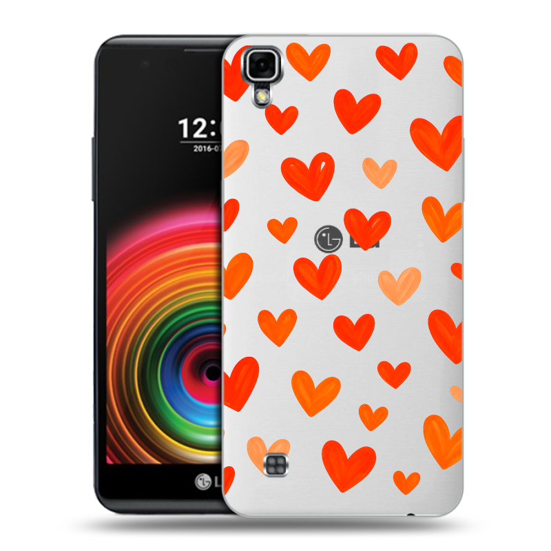 Силиконовый чехол на LG X Power с принтом Сердечки Силиконовый чехол на LG X Power с принтом Сердечки