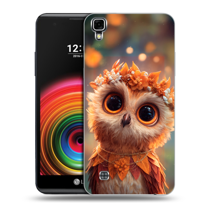 Силиконовый чехол на LG X Power с принтом Милая сова Силиконовый чехол на LG X Power с принтом Милая сова
