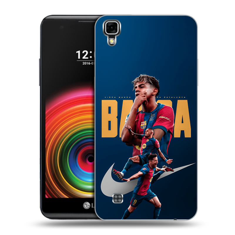 Силиконовый чехол на LG X Power с принтом Барселона Barca Yamal Силиконовый чехол на LG X Power с принтом Барселона Barca Yamal
