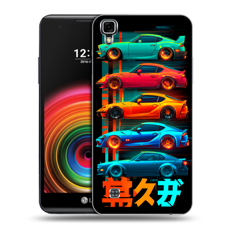 Силиконовый чехол на LG X Power с принтом машины тачки Силиконовый чехол на LG X Power с принтом машины тачки
