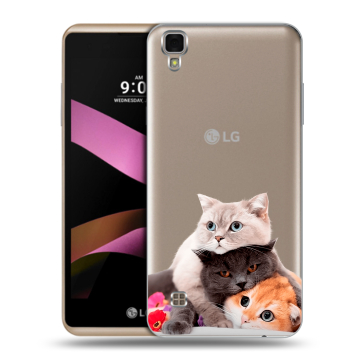 Пластиковый чехол на LG X Style с принтом Кошки Пластиковый чехол на LG X Style с принтом Кошки