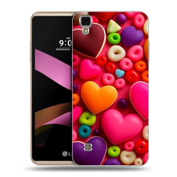 Пластиковый чехол на LG X Style с принтом Сердечки Пластиковый чехол на LG X Style с принтом Сердечки