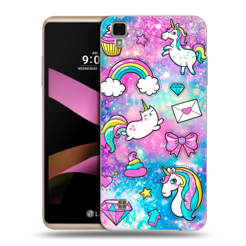 Пластиковый чехол на LG X Style с принтом Единороги