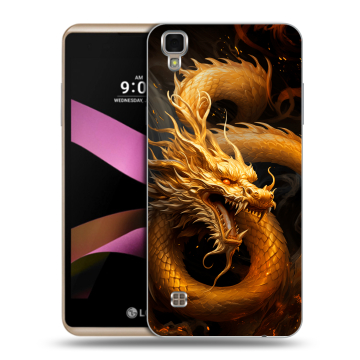 Пластиковый чехол на LG X Style с принтом Золотой дракон