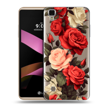 Пластиковый чехол на LG X Style с принтом Розы