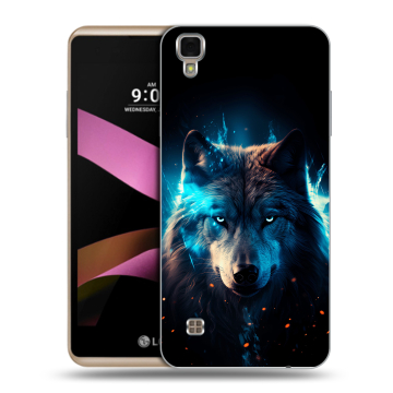 Пластиковый чехол на LG X Style с принтом Волк ночной