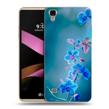 Пластиковый чехол на LG X Style с принтом Голубые цветы Пластиковый чехол на LG X Style с принтом Голубые цветы