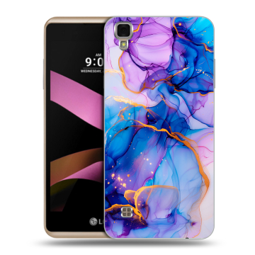Пластиковый чехол на LG X Style с принтом синий мрамор Пластиковый чехол на LG X Style с принтом синий мрамор