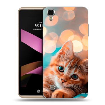 Пластиковый чехол на LG X Style с принтом котик